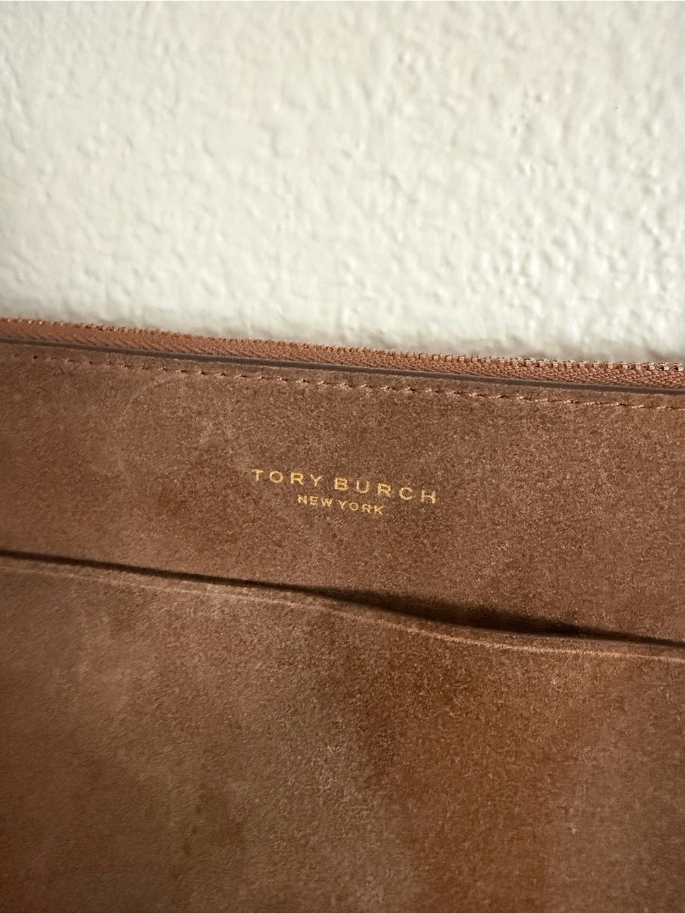 Tory Burch Piper Suede Saddle Bag Crossbody Brown - Picture 3 of 12